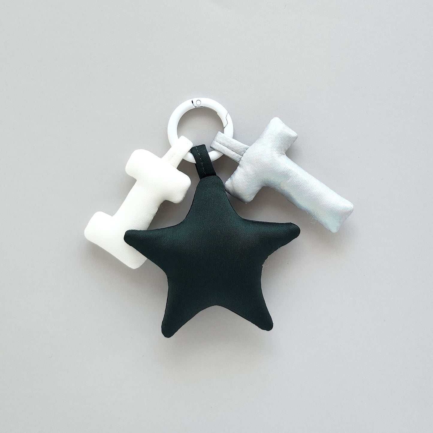 PLUSH PULL Bag Charm - White Letter-Laitdesign