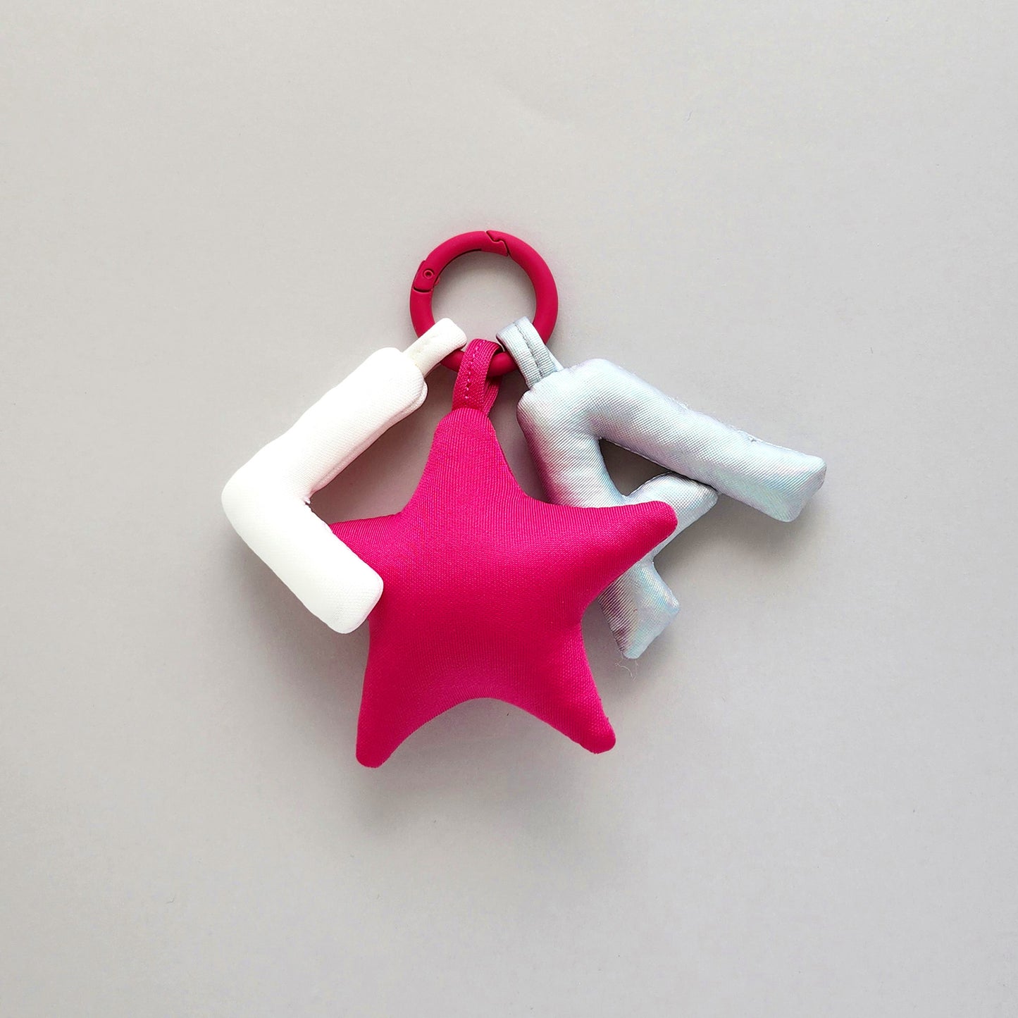 PLUSH PULL Bag Charm - Silver Letter-Laitdesign