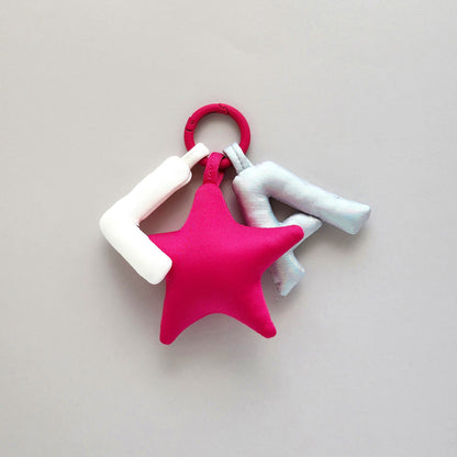 PLUSH PULL Bag Charm - Silver Letter-Laitdesign